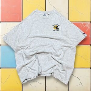 VTG Green Bay Packers Champion Tee 90s Men 2XL Gray NFL Football Embroidered USA